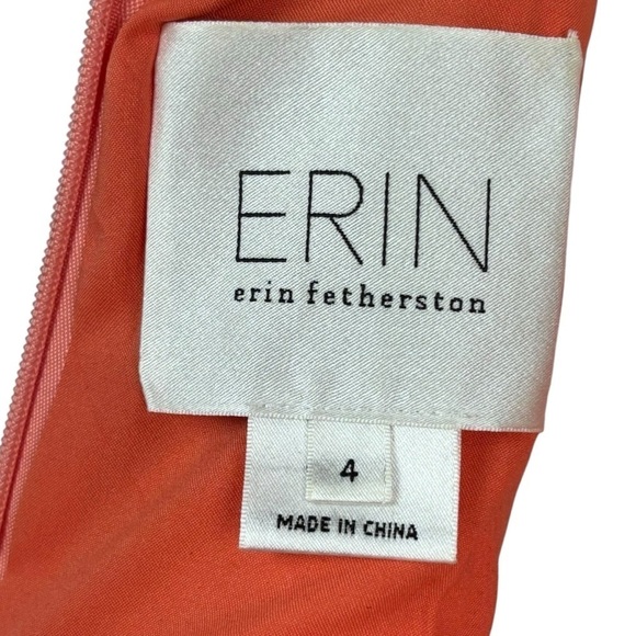 ERIN ERIN FETHERSTON GEORGIA ORANGE CREAMSICLE HALTER FIT & FLARE COCKTAIL DRESS - Picture 10 of 12